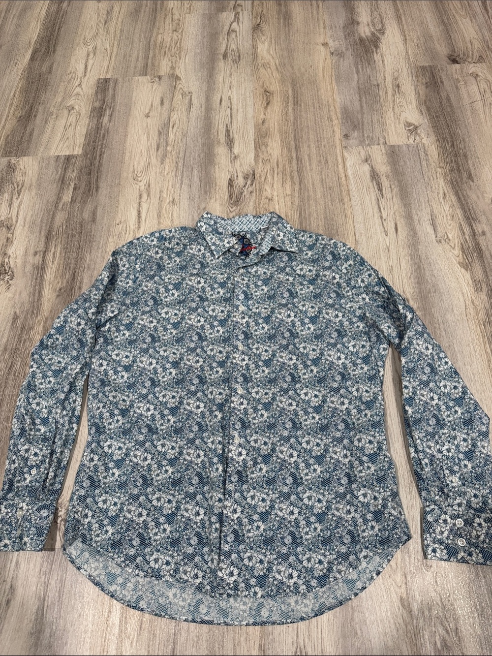 Robert Graham Blue Floral Long-Sleeve Button-Down Shirt